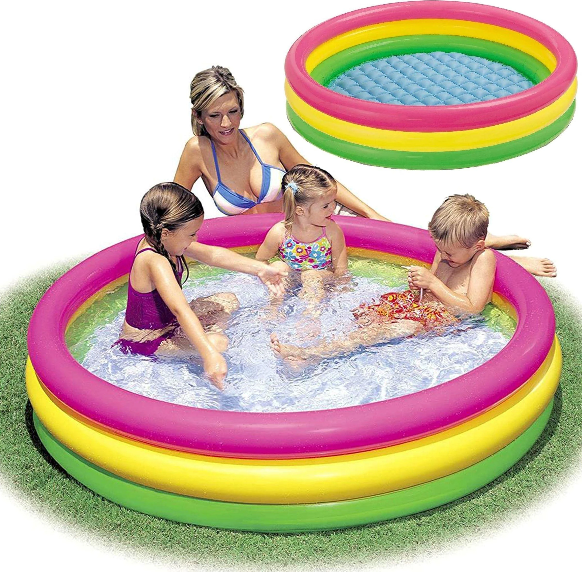 Amo Toys Intex Sunset Pripučiamas baseinas, 147x33cm, 3 žiedai