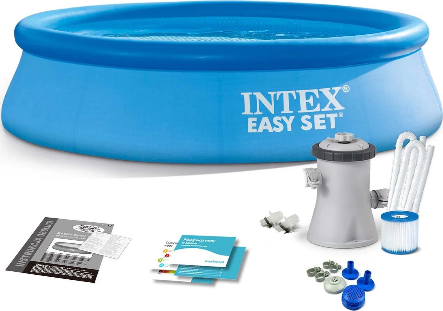 Pripučiamas lauko baseinas INTEX Easy Set 244 x 61 cm, su vandens filtru