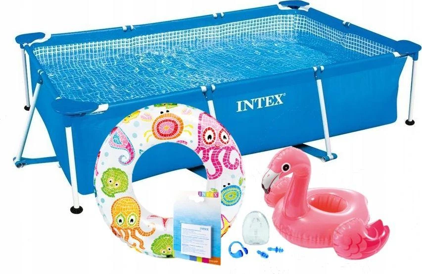 Stačiakampio formos sodo rėmas baseinas 220 x 150 cm 28270 INTEX