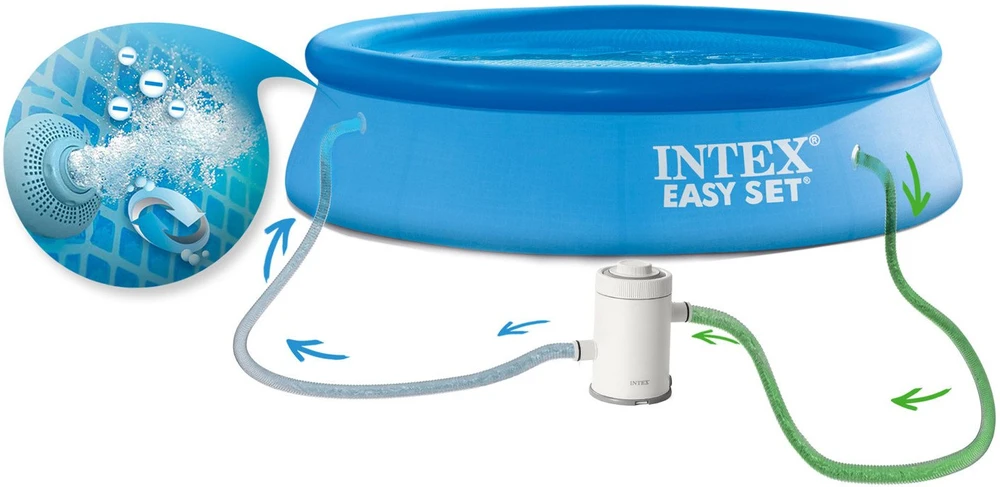 Pripučiamas lauko baseinas INTEX Easy Set 244 x 61 cm, su vandens filtru