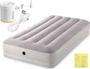 Pripučiamas vienvietis čiužinys su USB pompa INTEX 64177, 191x99x30 cm