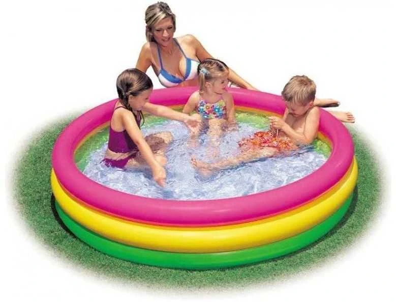 Amo Toys Intex Sunset Pripučiamas baseinas, 147x33cm, 3 žiedai