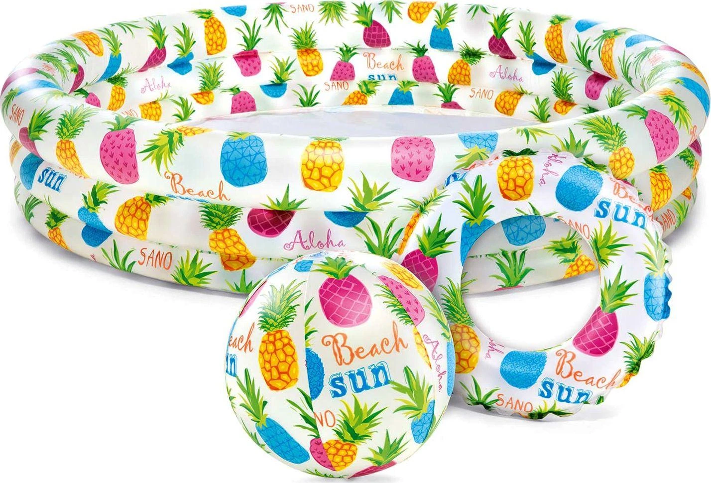 Intex Pineapple purslų baseino rinkinys 59469NP Pripučiamas, daugiaspalvis