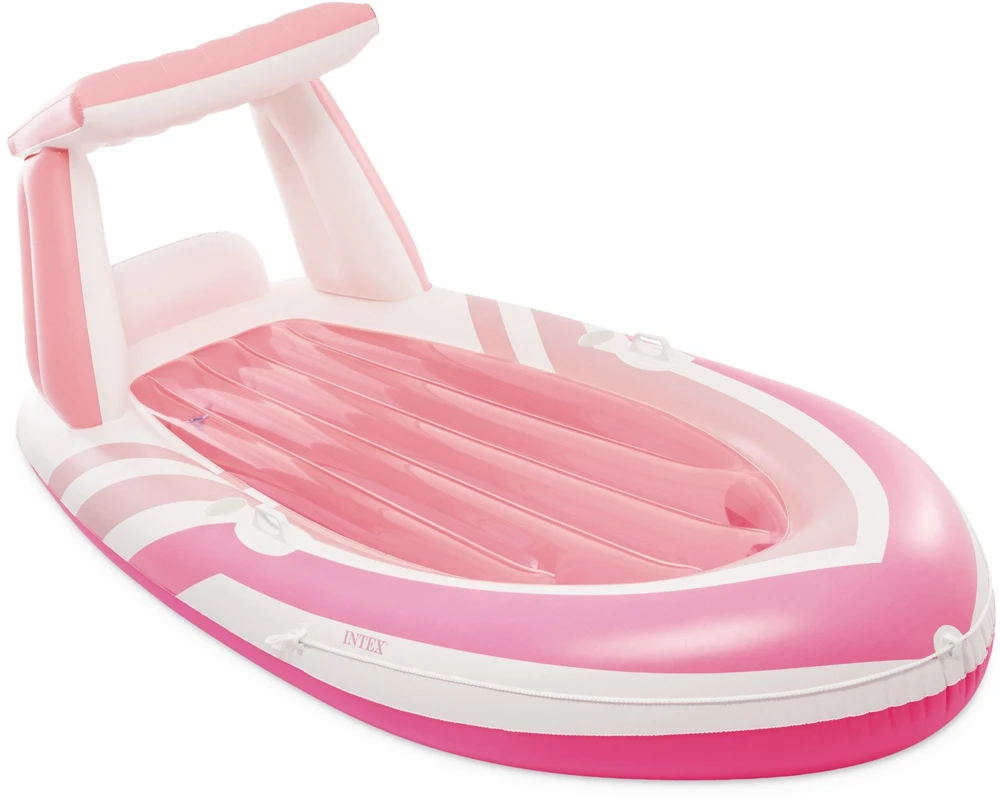 Intex Rožinis pripučiamas batutas su stogeliu 244x119x97 cm INTEX 57804