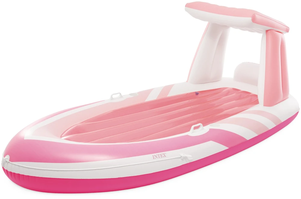 Intex Rožinis pripučiamas batutas su stogeliu 244x119x97 cm INTEX 57804