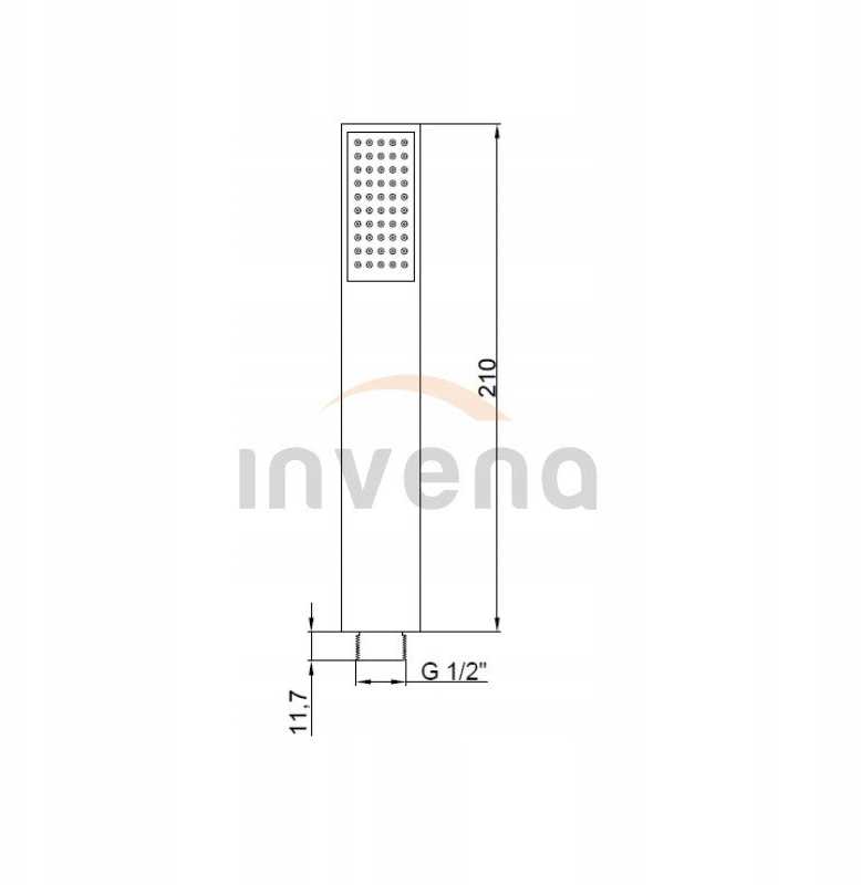 Dušo galvutė Invena dušo galvutė 1f Siros, juoda AS-80-004-M
