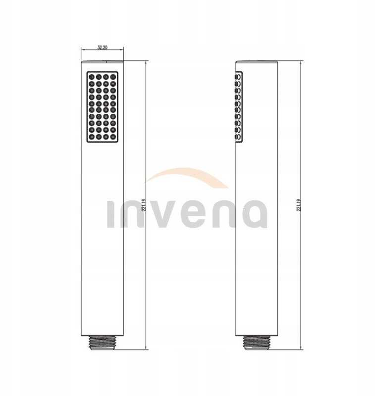 Dušo galvutė Invena dušo galvutė 1f Siros, juoda AS-80-004-M