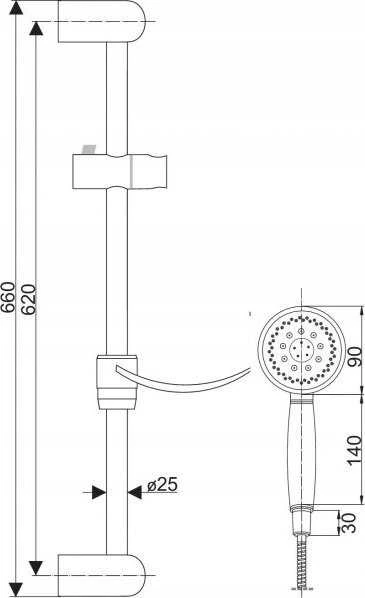 Invena Dušo komplektas SIROS 3-FUNCTION SHOWER SET. - AU-80-001-M