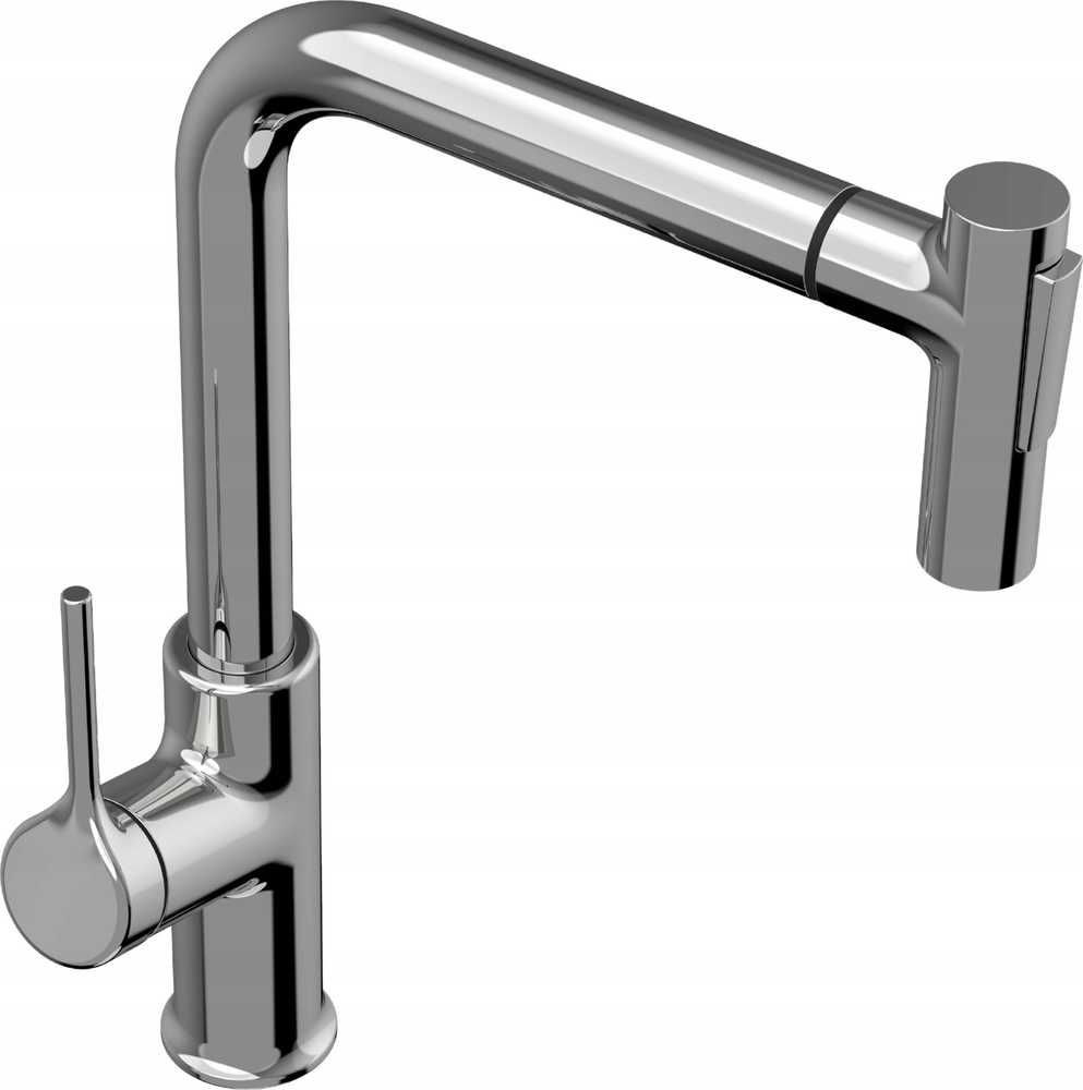 Virtuvinis maišytuvas Invena Sink mixer FARSALA, with pull-out spout, chrome color.