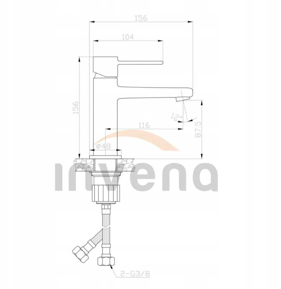 Maišytuvas praustuvui Invena Invena baterija umywalkowa Glamour, chrom BU-02-001-V