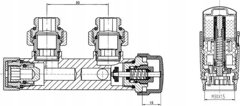 Invena INVENA DUOPLEX APATINEI ATRAMAI 50MM GRAFITAS