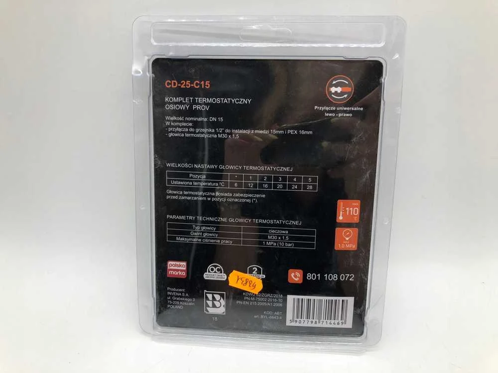 Invena INVENA KPL TERMOSTATAS. AXIAL JUODA