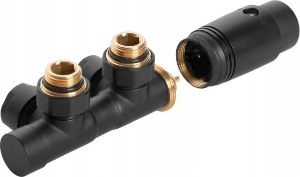 Invena Invena PROV duoplex termostatų rinkinys apatinei pajungimui, juodas CZ-91-015
