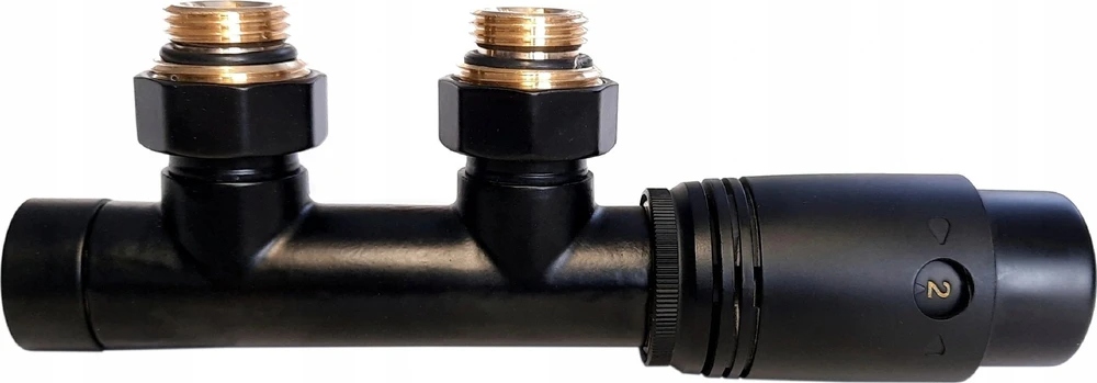 Invena Invena PROV duoplex termostatų rinkinys apatinei pajungimui, juodas CZ-91-015