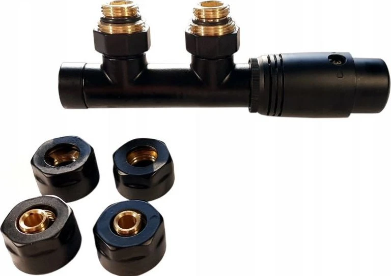 Invena Invena PROV duoplex termostatų rinkinys apatinei pajungimui, juodas CZ-91-015