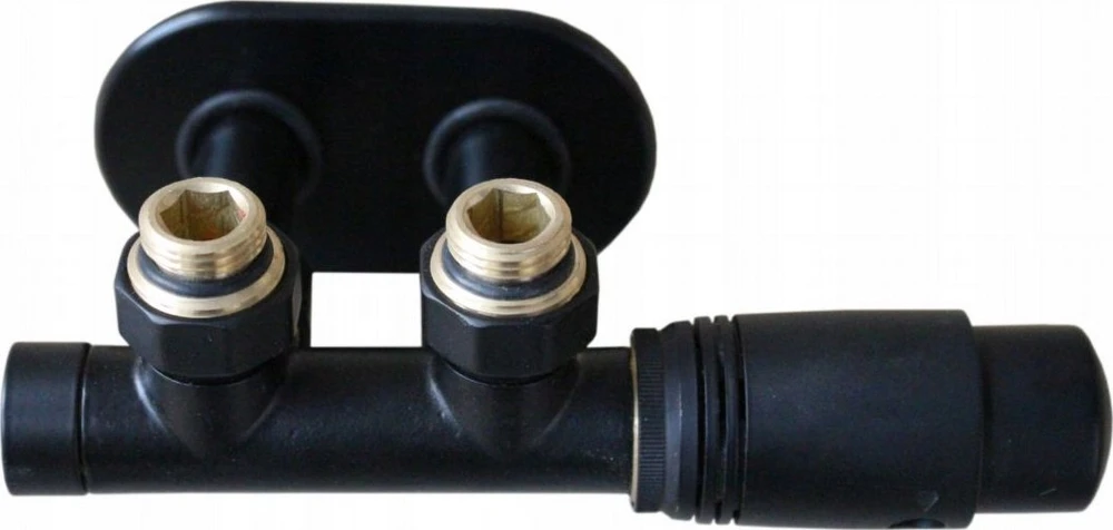 Invena Invena PROV duoplex termostatų rinkinys apatinei pajungimui, juodas CZ-91-015