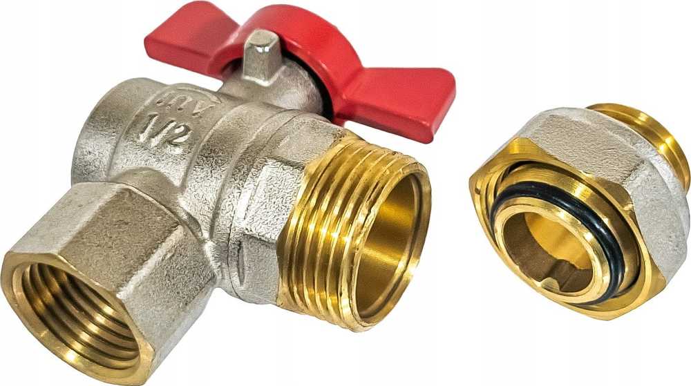 Invena ZAWOR WODA KATOWY ZE SRUBUNKIEM DN-15 CZER