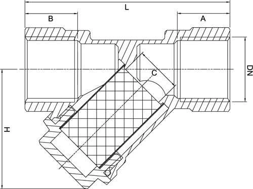 Invena Filtras Mechaninis vandeniui GW 3/4\'' įstrižai - CF-14-020
