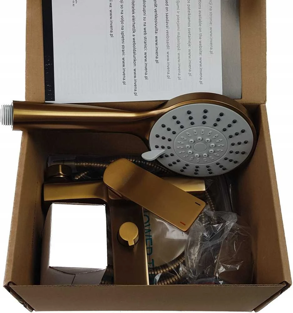 Vonios maišytuvas Invena MIXER BATH NERI WITH SHOWER SET COPPER