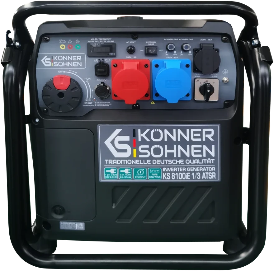Inverterinis generatorius Könner & Söhnen KS 8100iE 1/3 ATSR, 8,5 kW, 230/400 V, 20 l