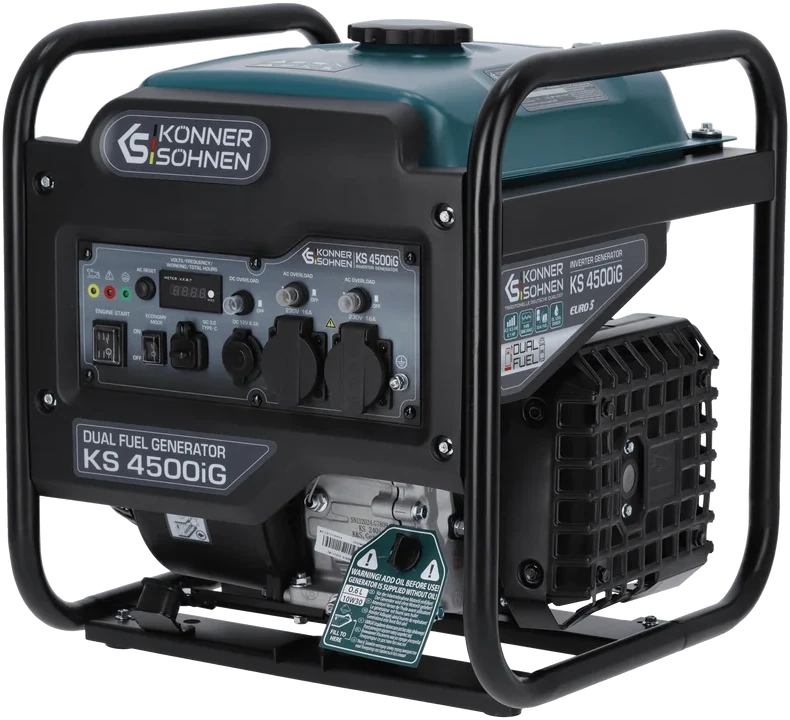 Inverterinis generatorius Könner & Söhnen KS 4500iG, 4,2 kW, 230 V, 13 l, dviejų kuro rūšių