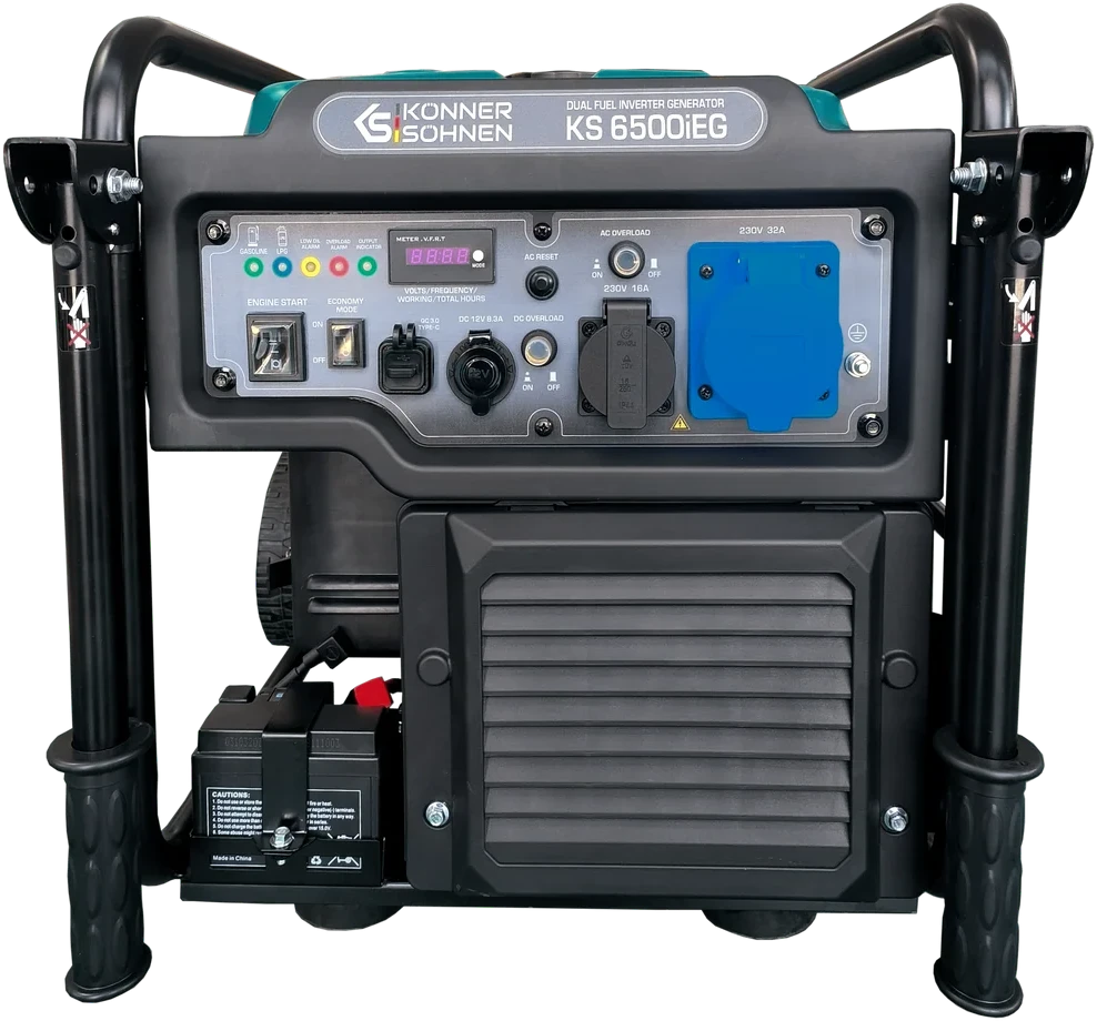 Inverterinis generatorius Könner & Söhnen KS 6500iEG, 6,5 kW, dviejų kuro rūšių, 230 V, 17 l