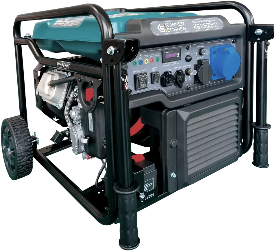Inverterinis generatorius Könner & Söhnen KS 6500iEG, 6,5 kW, dviejų kuro rūšių, 230 V, 17 l