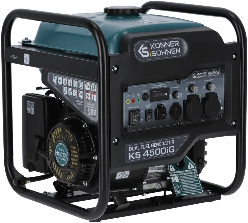 Inverterinis generatorius Könner & Söhnen KS 4500iG, 4,2 kW, 230 V, 13 l, dviejų kuro rūšių