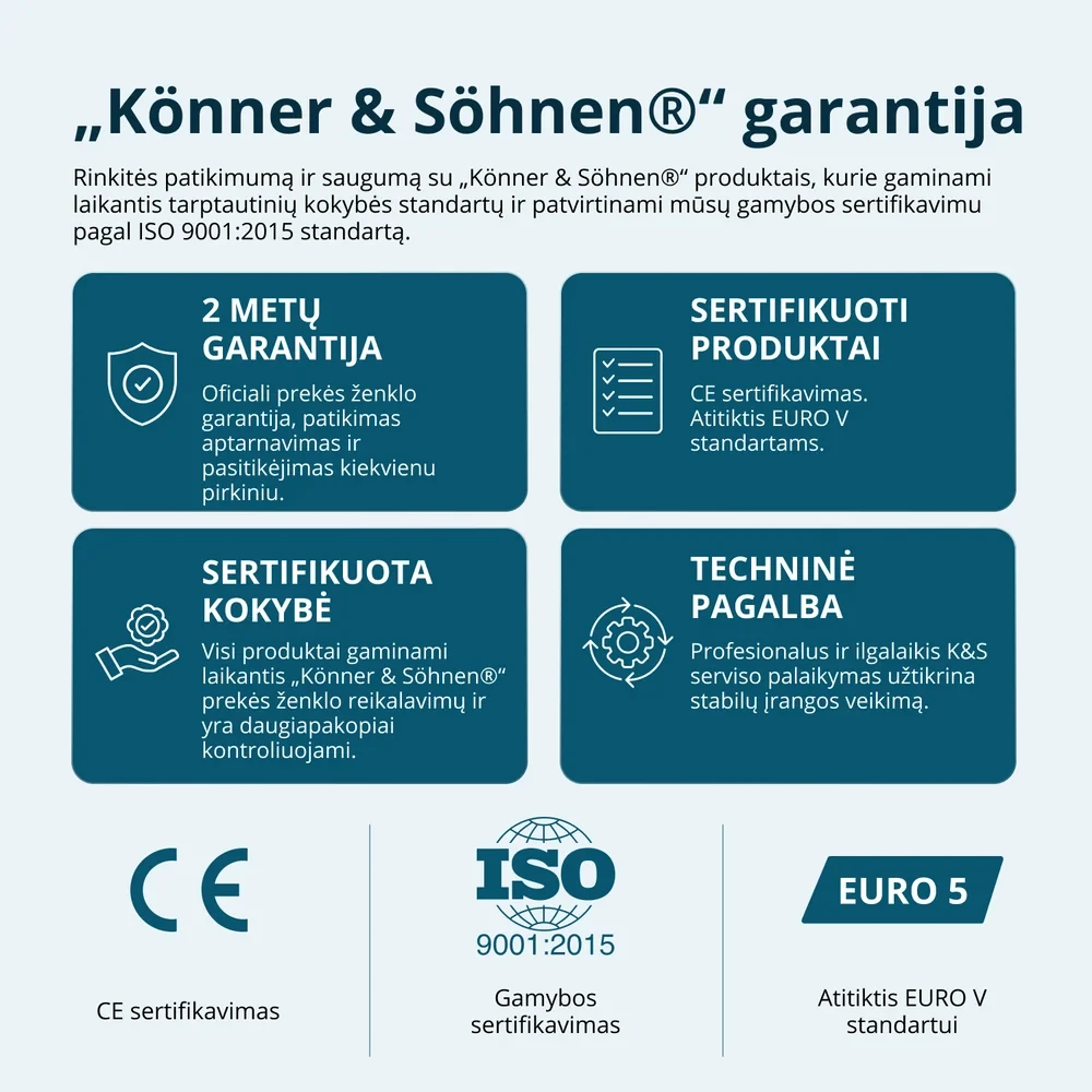 Inverterinis generatorius Könner & Söhnen KS 6500iEG, 6,5 kW, dviejų kuro rūšių, 230 V, 17 l