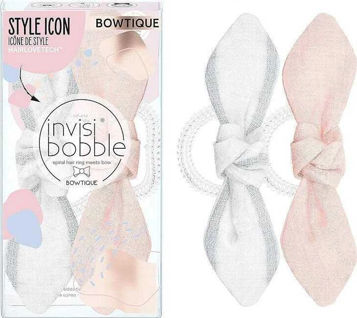 Invisibobble plaukų juosta su kaspinu Bowtique Duo Nordic Breeze Summer Lemming Go 2 vnt.
