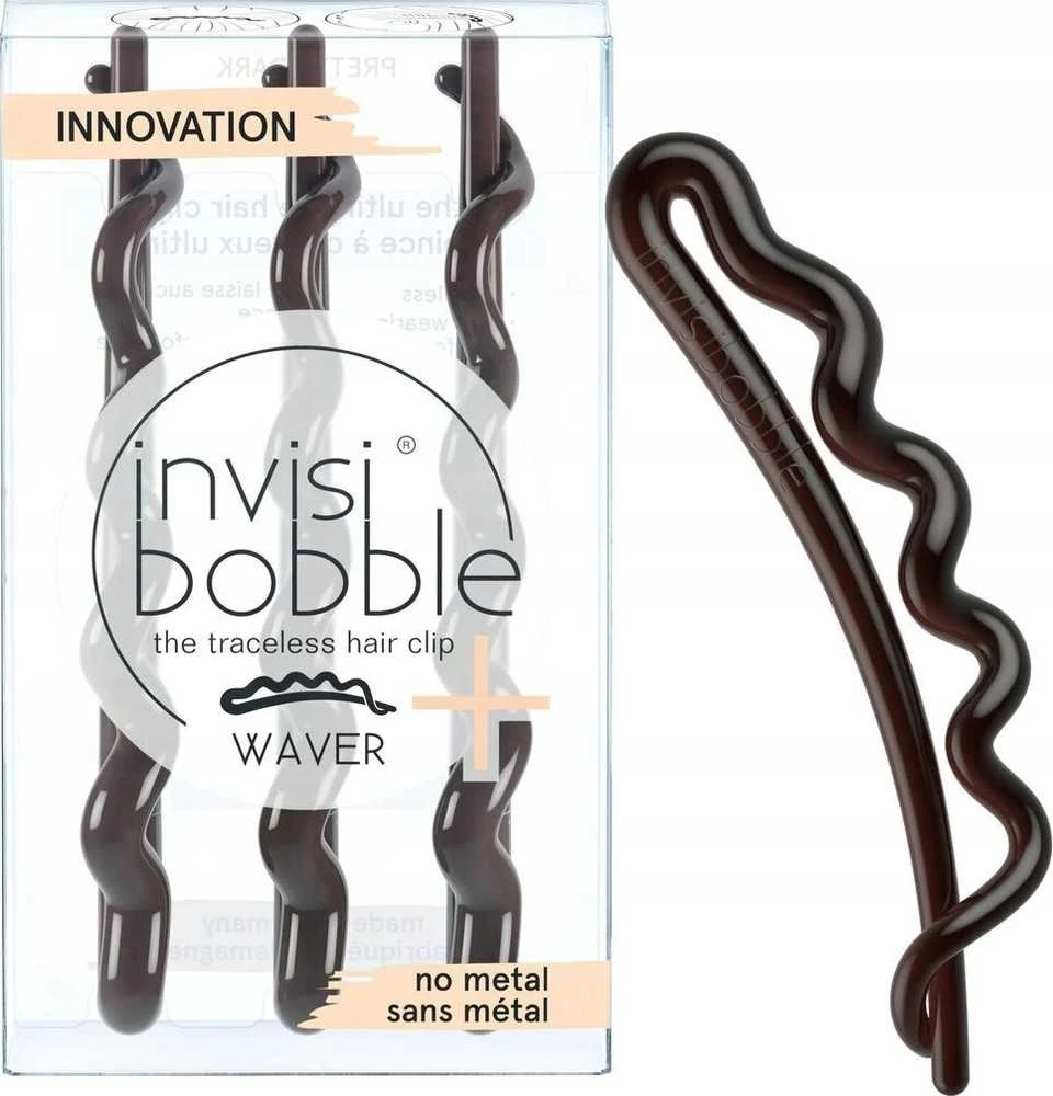 Set Trio InvisiBobble Waves Plaukų sagtukas Pretty Dark, 3 pcs