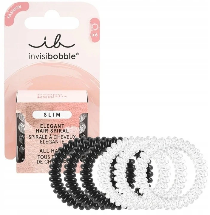 Invisibobble plaukų gumytės Slim dienai ir nakčiai, 6 vnt.