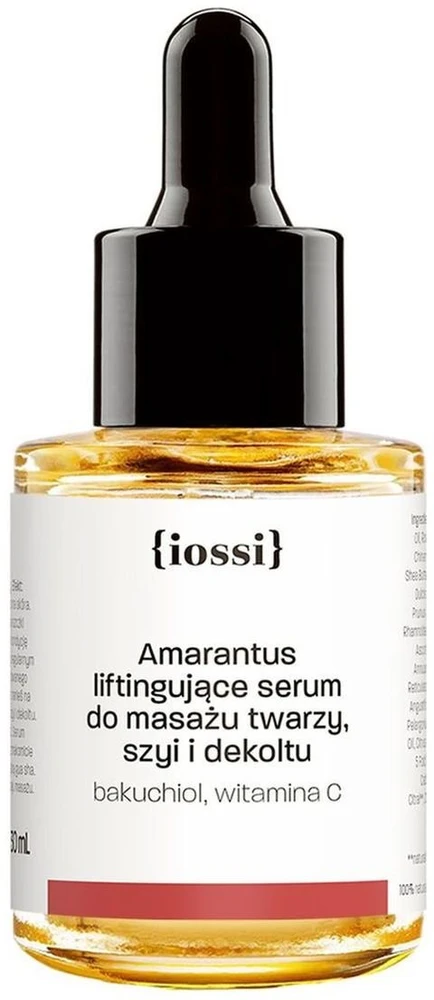 Iossi Amarantinis stangrinantis ir pakeliantis veido masažo serumas su bakučioliu ir vitaminu C 30ml