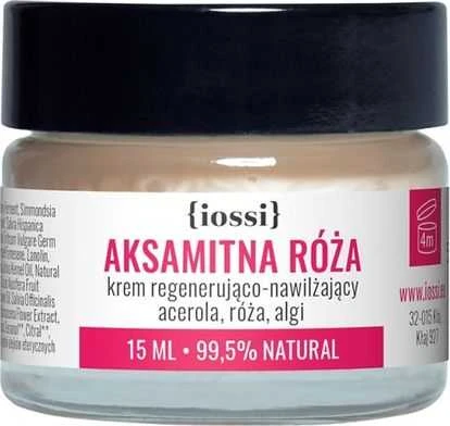 Iossi veido kremas Velvet Rose acerola / rožių / dumblių regeneruojantis ir drėkinamasis 15 ml
