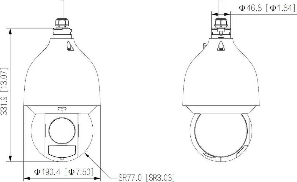 IP GREITASUKĖ LAUKO KAMERA SD5A445GB-HNR - 3.7 Mpx 3.96 ... 177.75 mm DAHUA