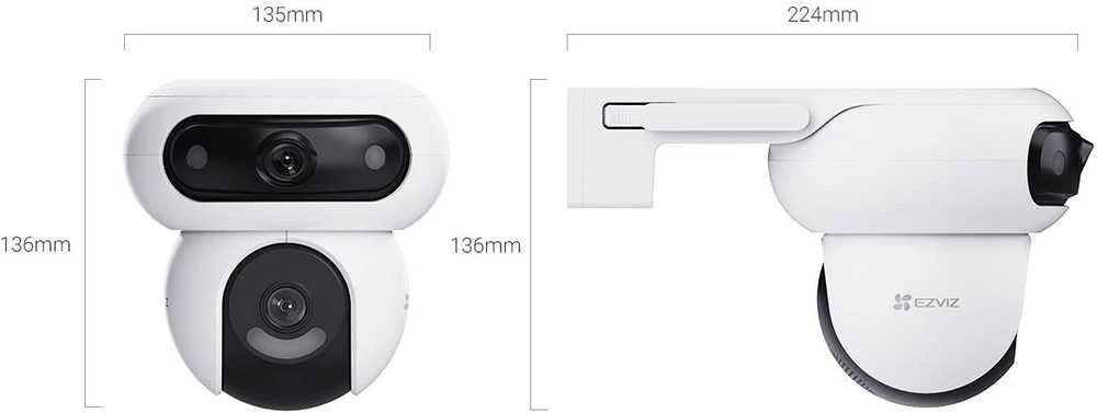 EZVIZ CS-HB90/SP lauko akumuliatorinė dviguba kamera (2x4MP, 10400mAh, Su saulės panele)