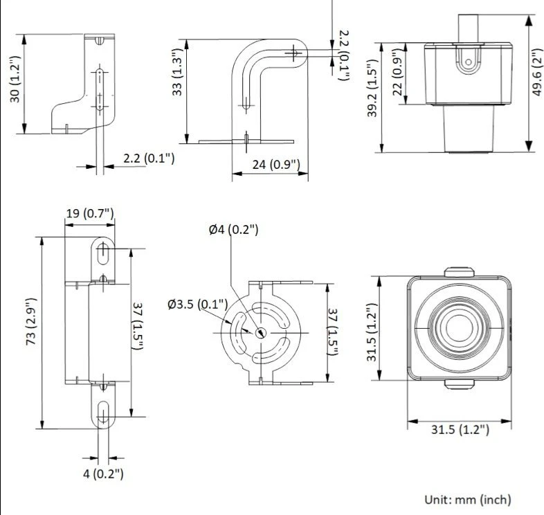 Hikvision pinhole kubas DS-2CD2D25G1/M-D/NF F2.8 (juoda, 2 MP)