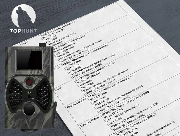 TON FOTO GAUDYKLĖ TOPHUNT HC300M MIŠKO KAMERA 1080P 12MPX MMS GPRS SIM