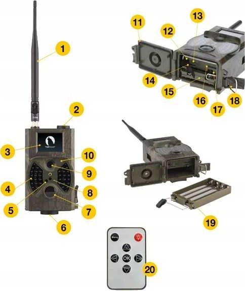 TON FOTO GAUDYKLĖ TOPHUNT HC300M MIŠKO KAMERA 1080P 12MPX MMS GPRS SIM