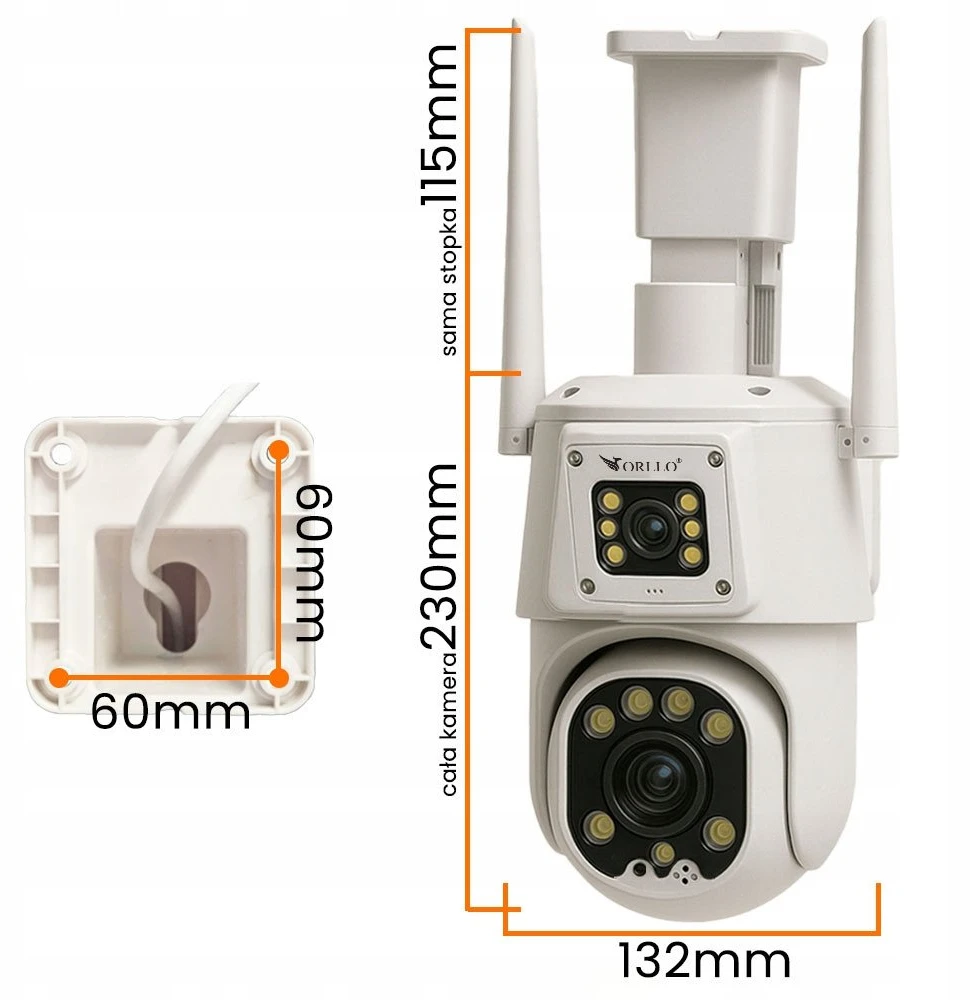 IP kamera ORLLO IP kamera TZ8 dviguba 4MP+4MP 4G Wi-Fi