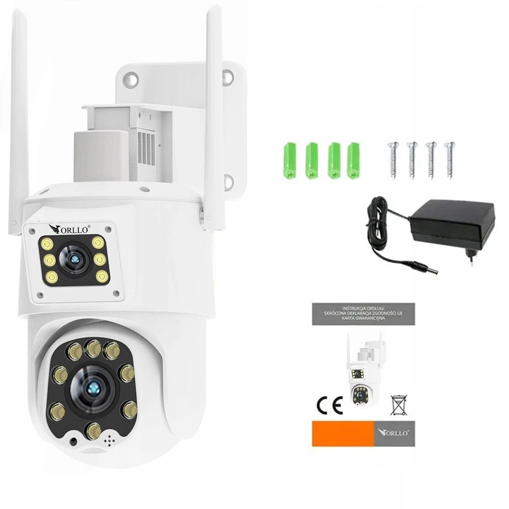 IP kamera ORLLO IP kamera TZ8 dviguba 4MP+4MP 4G Wi-Fi