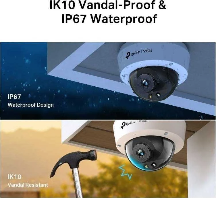 TP-LINK | Spalvota tinklo kamera | VIGI C250 | Kupolinė | 5 MP | 2,8 mm | IP67, IK10 | H.265+/H.265/H.264+/H.264