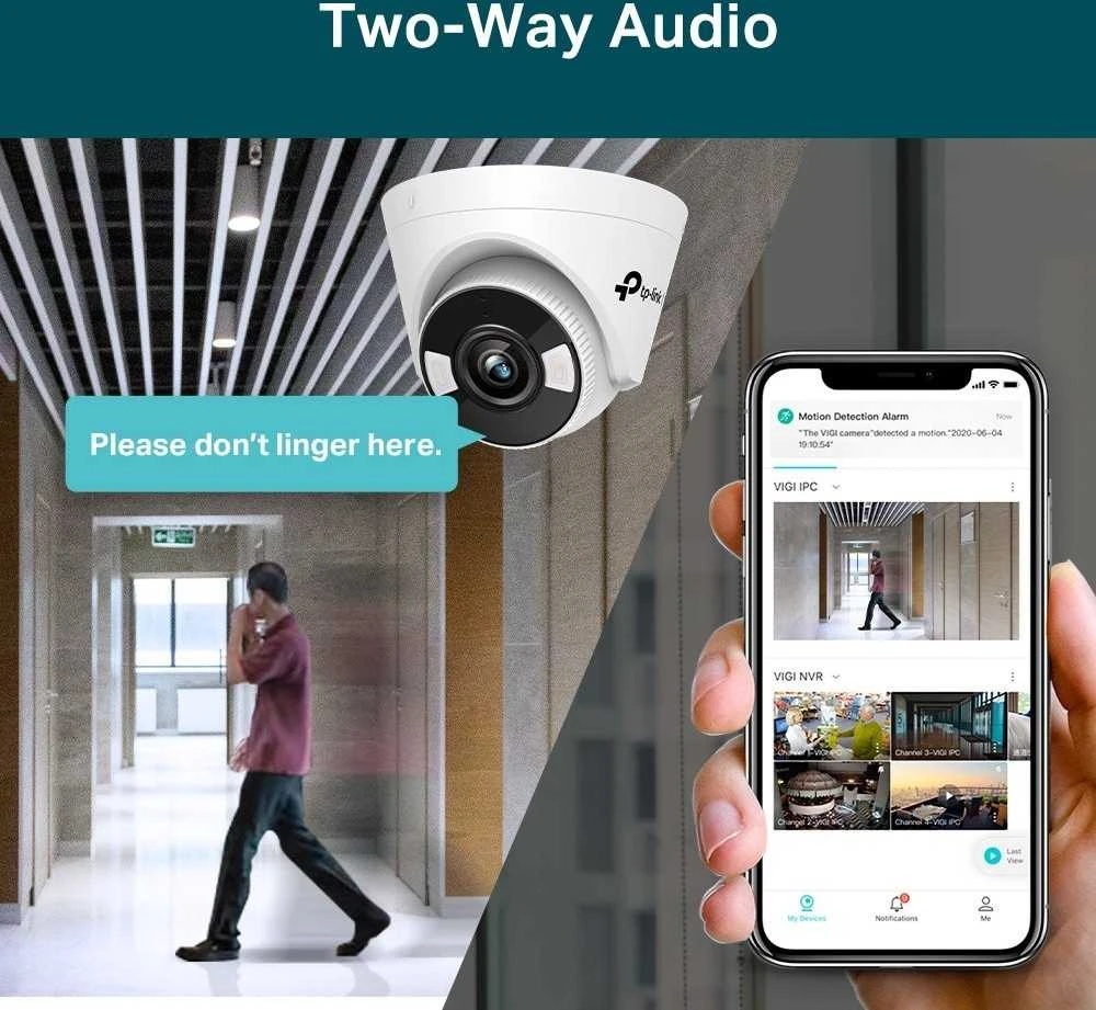 TP-LINK VIGI C450 (4 mm) VIGI 5 MP spalvota bokštelio formos tinklo kamera | TP-LINK