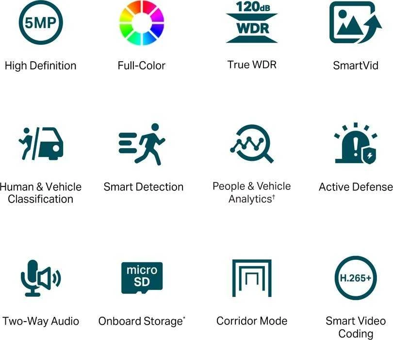TP-LINK VIGI C450 (4 mm) VIGI 5 MP spalvota bokštelio formos tinklo kamera | TP-LINK