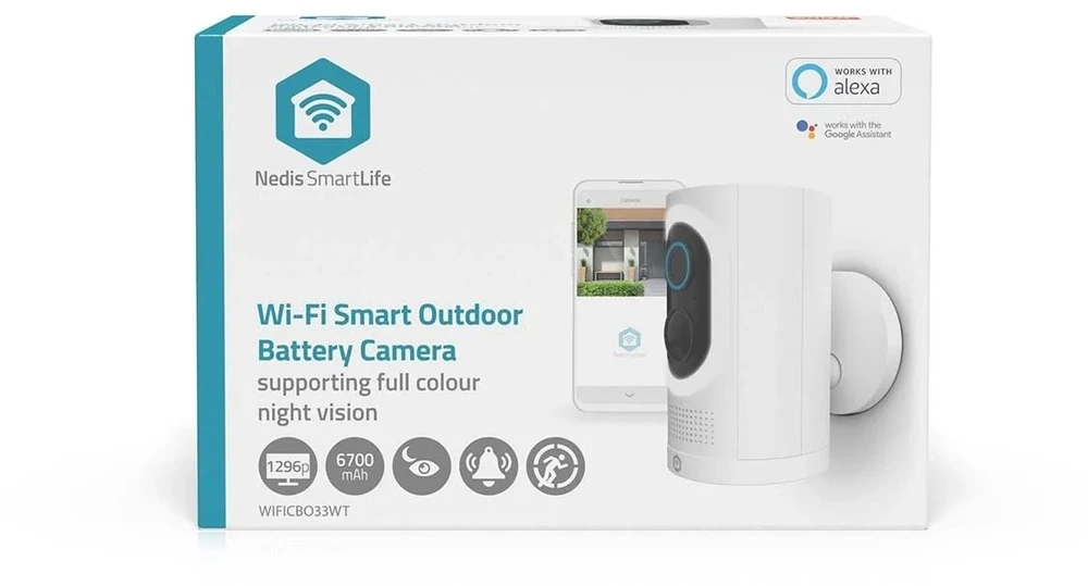 IP Nedis „SmartLife“ tamsiai pilka kamera | „Spotlight“ | 3 MP „Full HD 1296p“ | IP65 |