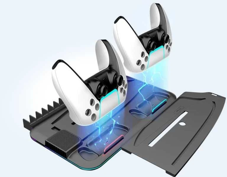 CANYON aušinimo stovas CS-51 RGB PS5 Slim/DE Charge Juodas