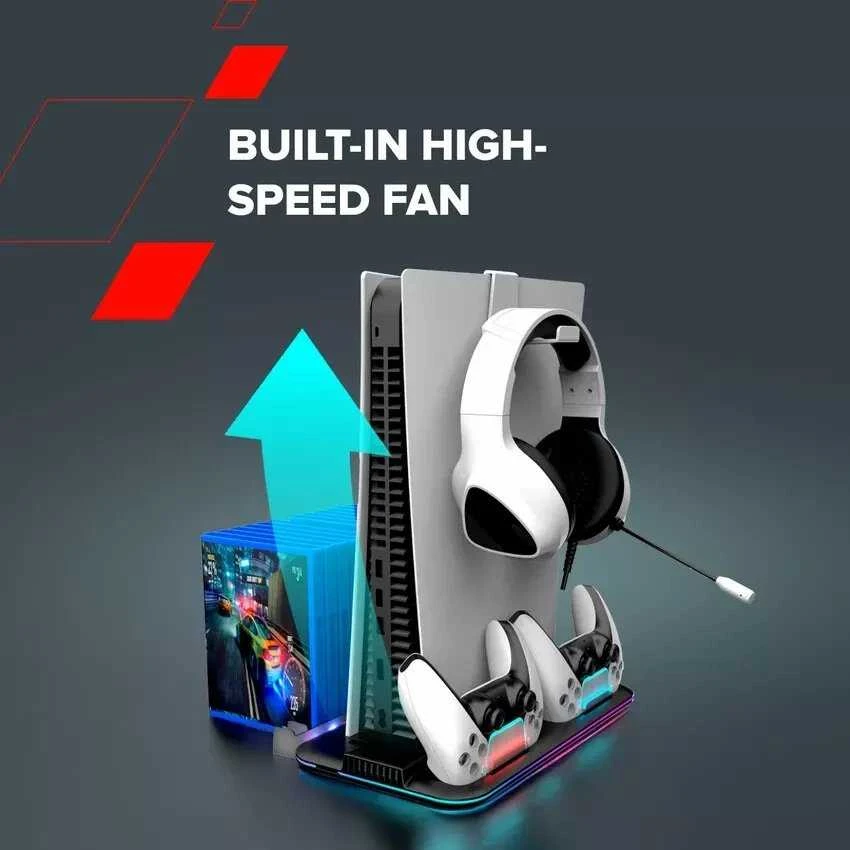 CANYON aušinimo stovas CS-51 RGB PS5 Slim/DE Charge Juodas