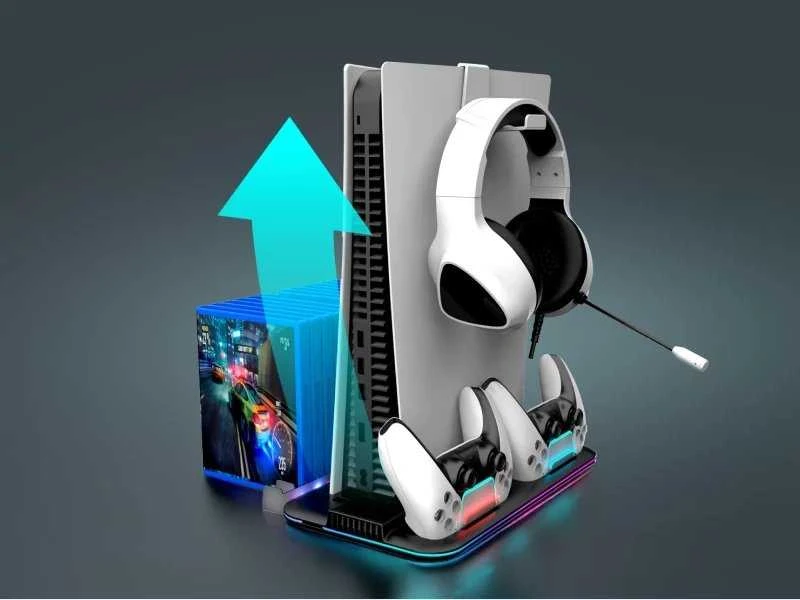 CANYON aušinimo stovas CS-51 RGB PS5 Slim/DE Charge Juodas