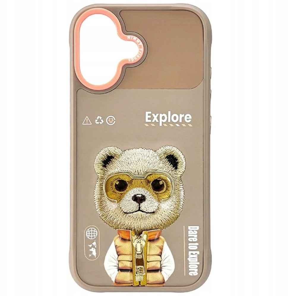 Dėklas Nimmy Cool&Cute 2.0 Bear do iPhone 17 smėlio spalva