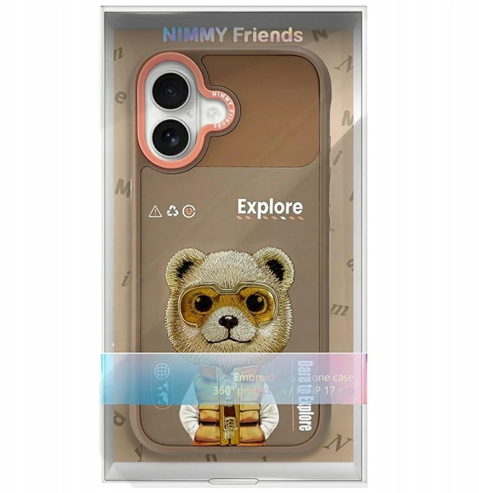 Dėklas Nimmy Cool&Cute 2.0 Bear do iPhone 17 smėlio spalva
